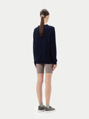 Kaszmir Damski Sweter Basic Z Półokrągłym Dekoltem Morski - Gobi Cashmere #color_granatowy