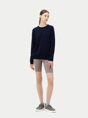 Kaszmir Damski Sweter Basic Z Półokrągłym Dekoltem Morski - Gobi Cashmere #color_granatowy