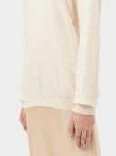 Kaszmir Damski Sweter Basic Z Półokrągłym Dekoltem Biały - Gobi Cashmere #color_białawy