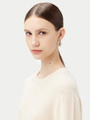 Kaszmir Damski Sweter Basic Z Półokrągłym Dekoltem Biały - Gobi Cashmere #color_białawy