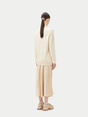 Kaszmir Damski Sweter Basic Z Półokrągłym Dekoltem Biały - Gobi Cashmere #color_białawy