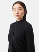 Kaszmir Damski Kardigan Z Dekoltem W Szpic - Gobi Cashmere #color_czarny