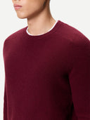 Męski sweter kaszmirowy z prążkowanej dzianiny Wino Zinfandel - Gobi Cashmere #color_wino zinfandel