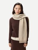 Szalik z dzianiny kaszmirowej o splocie waflowym CiepłA Szarość - Gobi Cashmere #color_ciepła szarość