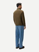 Męski sweter z dzianiny kaszmirowej o splocie waflowym z zamkiem do połowy długości Cub - Gobi Cashmere #color_cub