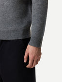 Męski sweter z dzianiny kaszmirowej o splocie waflowym z zamkiem do połowy długości Steel Gray - Gobi Cashmere #color_steel gray