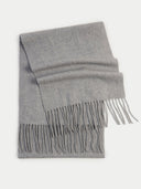 Szalik kaszmirowy z frędzlami BłęKitne Opary - Gobi Cashmere #color_błękitne opary