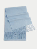 Kaszmir Męski Szal Z Frędzlami - Gobi Cashmere #color_jasny błękit