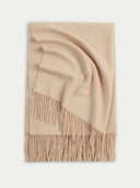 Kaszmir Damski Tkany Szal Oversize Szarobrązowy - Gobi Cashmere #color_beżowy