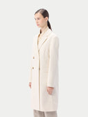 Kaszmirowy płaszcz z wycięciem na klapie  | GOBI Cashmere #color_biały