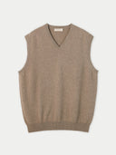 Damska Kaszmirowa Kamizelka z Dekoltem V Szarobrąz | GOBI PL #color_szarobrązowy