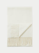 Kaszmir Męski Szal Z Frędzlami Biały - Gobi Cashmere #color_białawy
