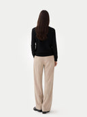 Kaszmir Damski Kardigan Z Półokrągłym Dekoltem - Gobi Cashmere #color_czarny