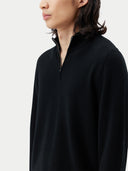 Męski sweter polo z czystego kaszmiru | Gobi Cashmere #color_czarny