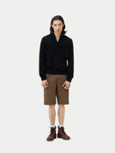 Męski sweter polo z czystego kaszmiru | Gobi Cashmere #color_czarny