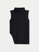 Women's Turtle Neck Cashmere Vest | GOBI Cashmere #color_czarny