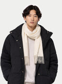 Kaszmir Męski Szal Z Frędzlami - Gobi Cashmere #color_biały