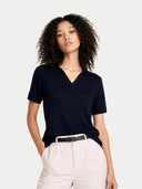 Kaszmirowo-jedwabny sweter polo damskie | GOBI Cashmere #color_czarny