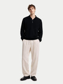 Kaszmir Męski Sweter Polo Szary - Gobi Cashmere #color_czarny