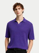 Męska koszulka polo z jedwabiu kaszmirowego | GOBI Cashmere #color_kapitan niebieski