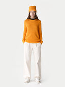 Zestaw kaszmirowy sweter i czapka kaszmirowa - Gobi Cashmere #color_morelowy