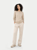 Kaszmir Damski Kardigan Z Półokrągłym Dekoltem Szarobrązowy - Gobi Cashmere #color_ciepła szarość