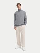 Sweter kaszmirowy Essentials z golfem Dim Gray - Gobi Cashmere #color_dim gray