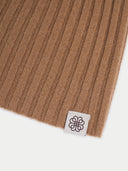 Unisex Cashmere Rib Knit Hat Almond - Gobi Cashmere #color_migdałowy