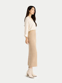 Bezszwowa kaszmirowa spódnica - Wholegarment 3D - GOBI Cashmere #color_beżowy