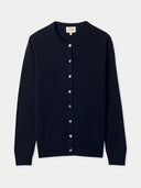 Kardigan kaszmirowy Essentials z okrągłym dekoltem Granatowa Marynarka - Gobi Cashmere #color_granatowa marynarka