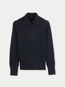 Sweter z kaszmiru z golfem i podwiniętym kołnierzem Czarny - Gobi Cashmere #color_czarny