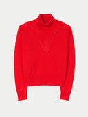 Sweter z kaszmiru z podwójnym kołnierzem Fiery Red - Gobi Cashmere #color_fiery red