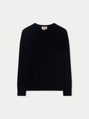Sweter z kaszmiru V-neck - styl i komfort| GOBI Cashmere #color_czarny