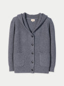 Kardigan z kaszmiru z szerokimi ramionami i kapturem śLiwkowy Kociak - Gobi Cashmere #color_śliwkowy kociak