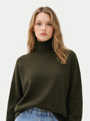 Sweter z kaszmiru z okrągłym dekoltem | GOBI Cashmere #color_avocado