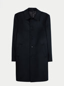 Męski Płaszcz Kaszmirowy Jednorzędowy | GOBI Cashmere #color_czarny