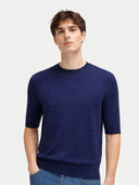 Kaszmir Męski T-Shirt Z Mieszanki Jedwabno-Kaszmirowej Morski - Gobi Cashmere #color_granatowy
