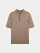 Koszulka polo z kaszmiru i jedwabiu | GOBI Cashmere #color_szarobrązowy