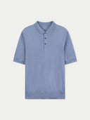 Klasyczna koszulka polo męska z krótkim rękawem Cambray Blue - Gobi Cashmere #color_cambray blue