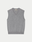 Ponadczasowa kamizelka z kaszmiru z dekoltem w serek Niebieski śWit - Gobi Cashmere #color_niebieski świt