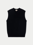 Sweter z kaszmiru i jedwabiu z dekoltem w szpic | GOBI #color_czarny
