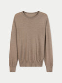 Sweter z kaszmiru i jedwabiu z okrągłym kołnierzem | Gobi Cashmere #color_szarobrązowy