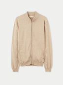 Kaszmir Męski Kardigan Z Suwakiem Na Całej Długości Szarobrązowy - Gobi Cashmere #color_ciepła szarość