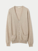 Kaszmir Męski Kardigan Z Dekoltem W Szpic Szary - Gobi Cashmere #color_ciepła szarość