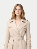 Średniej długości kaszmirowy trencz | GOBI Cashmere #color_ciepła szarość