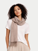 Szalik z frędzlami z mongolskiego kaszmiru | GOBI Cashmere #color_szarobrązowy