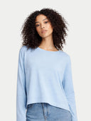 Bawełniano-kaszmirowy sweter dekolt w łódkę|GOBI Cashmere #color_akwamaryn