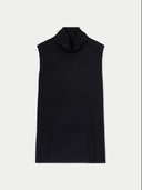 Damska koszula kaszmirowa ze stójką | GOBI Cashmere #color_czarny