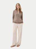 Kaszmir Damski Kardigan Z Suwakiem Na Całej Długości Szarobrązowy - Gobi Cashmere #color_szarobrązowy