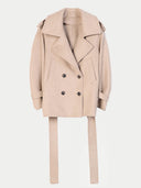 Płaszcz Peacoat w Stylu Trench z Kaszmiru SzarobrąZowy - Gobi Cashmere #color_szarobrązowy